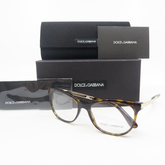 Dolce & Gabbana Accessories - Dolce & Gabbana DG 3234 502 54mm Brown Tortoise & Gold Women's New Eyeglasses.